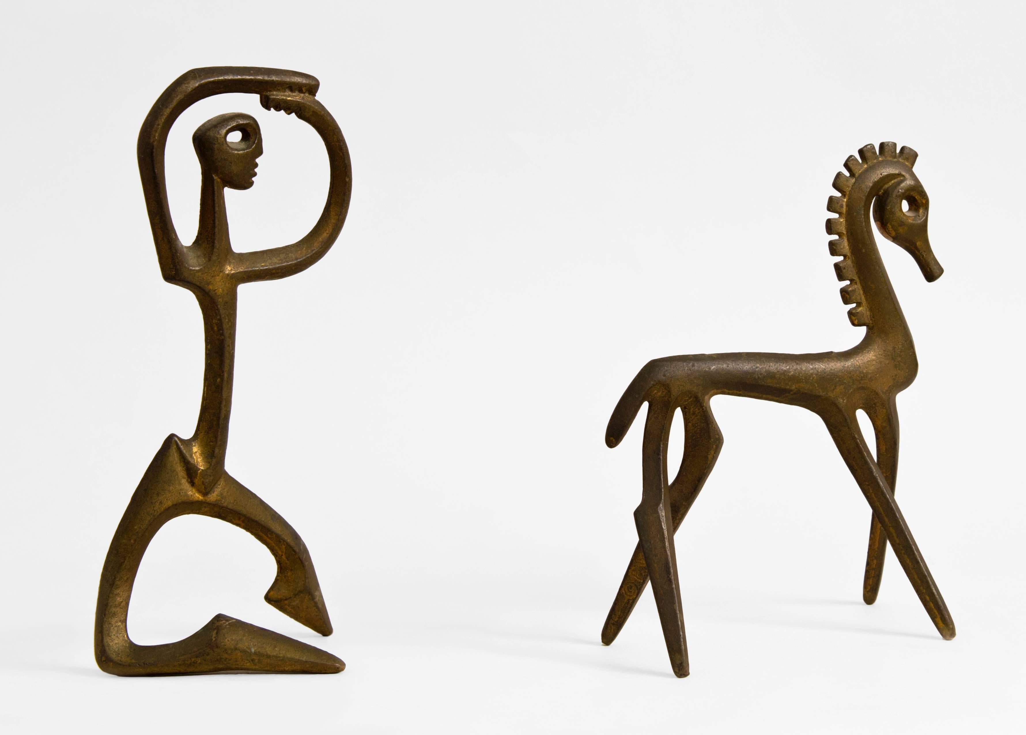 Mid-20th Century Two Bronze Sculptures by Frederick Weinberg, 1950s
