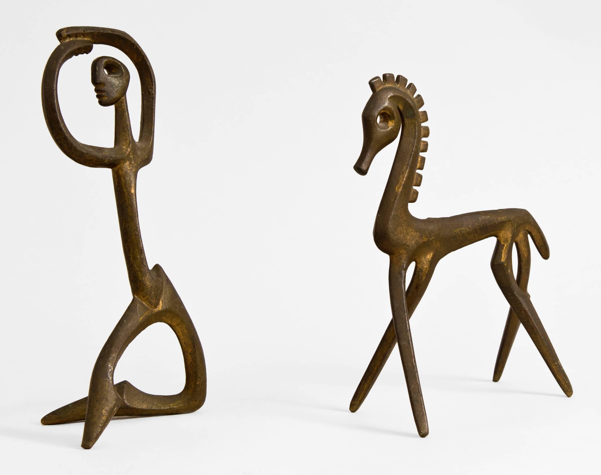Two Bronze Sculptures by Frederick Weinberg, 1950s In Excellent Condition In New Haven, CT
