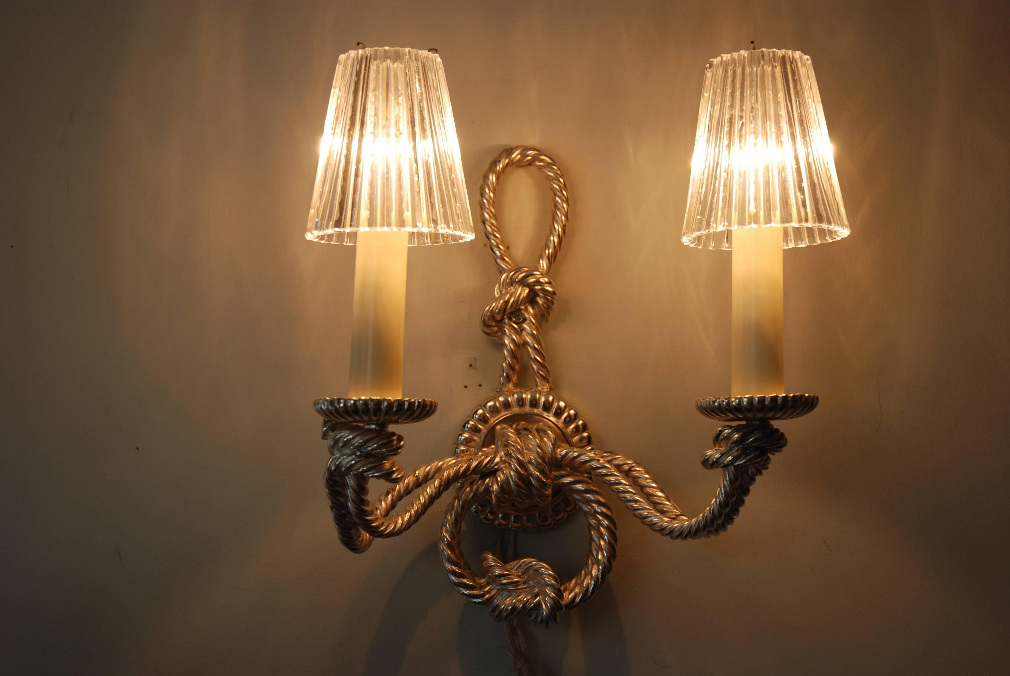 Romantic Sconces, Twisted Torsade Metal For Sale