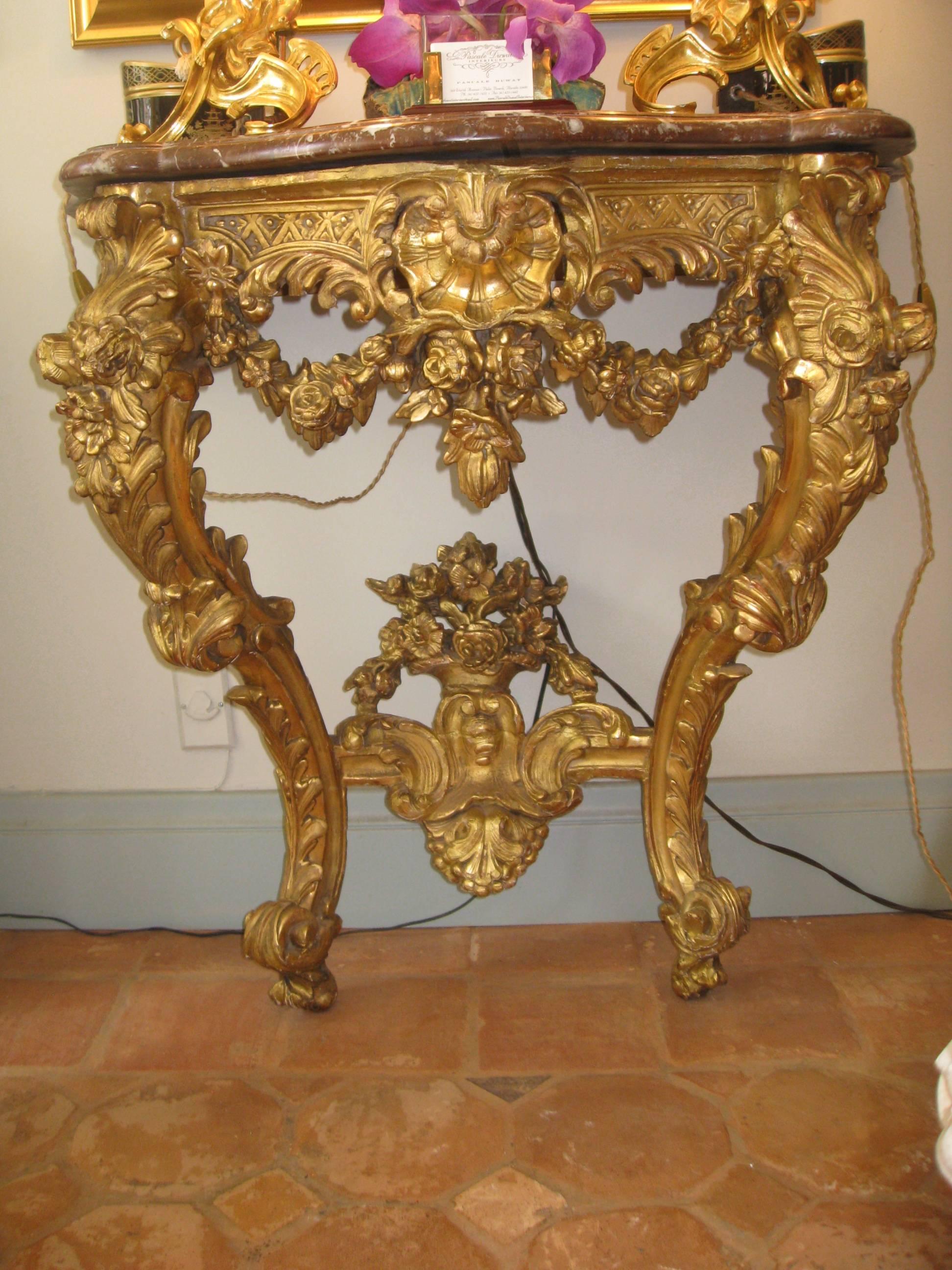 CONSOLE LOUIS XV, 18th Century Period In Good Condition In Palm Beach, FL