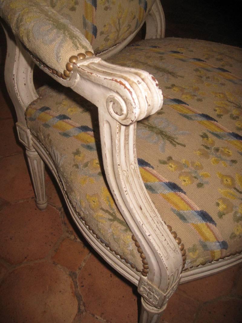 Pair of French Armchairs, Louis XVI 1
