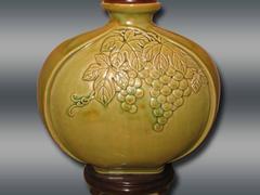 Pair of Lamps, Art Deco Style Green Ceramic
