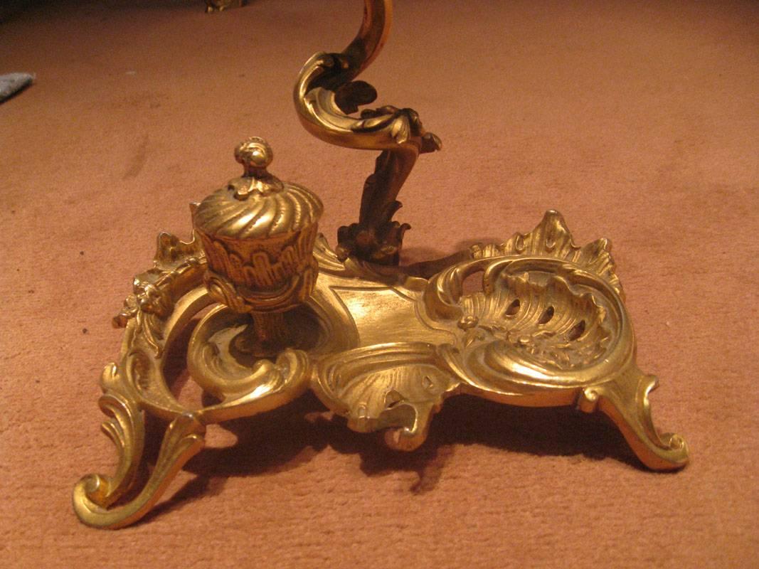 Louis XV Single Candelabra, Inkwell, French For Sale