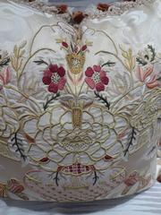 Embroidered Pillows in Cream Scalamandre Fabric