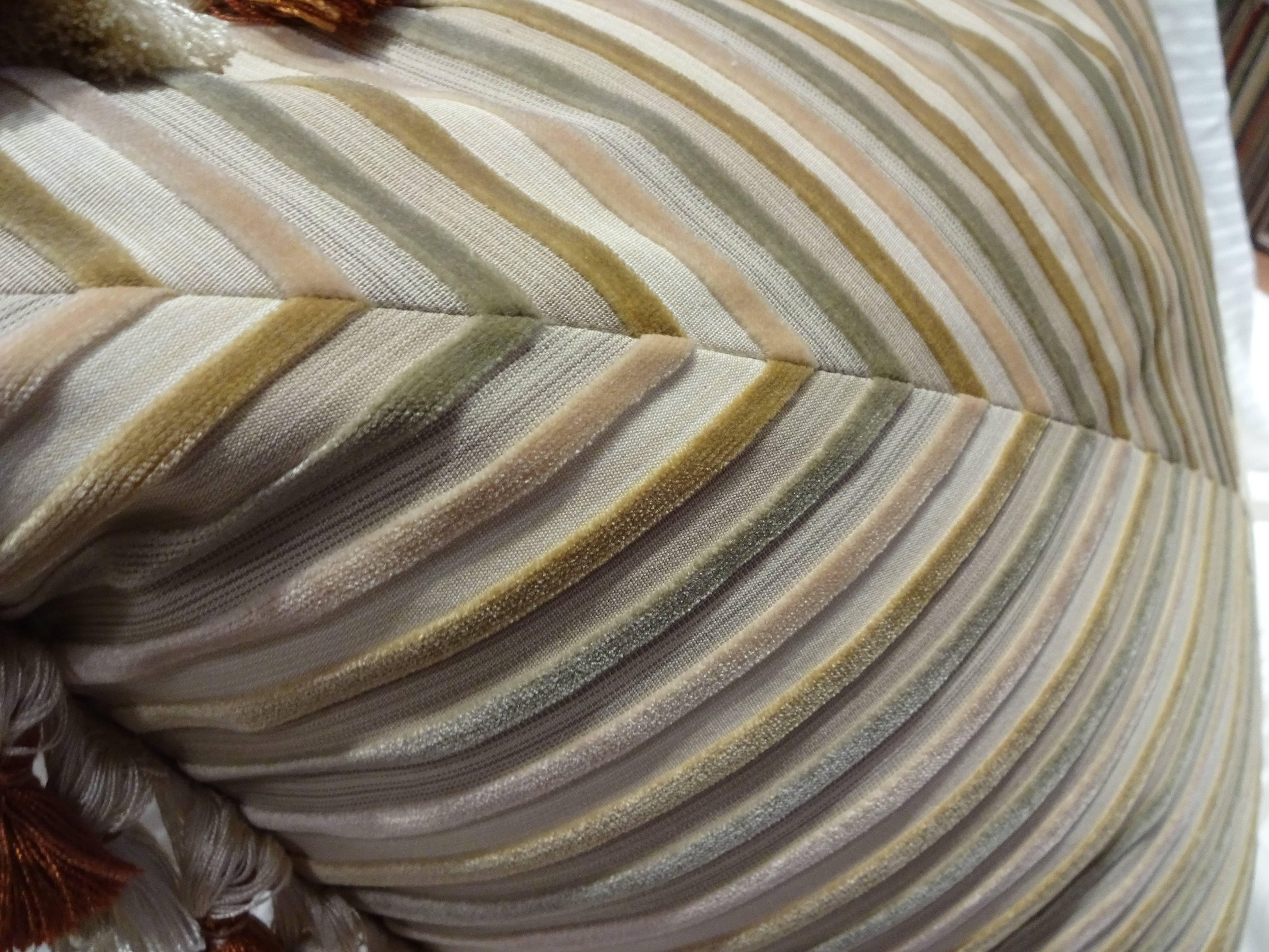 Embroidered Pillows in Cream Scalamandre Fabric In Excellent Condition For Sale In Palm Beach, FL