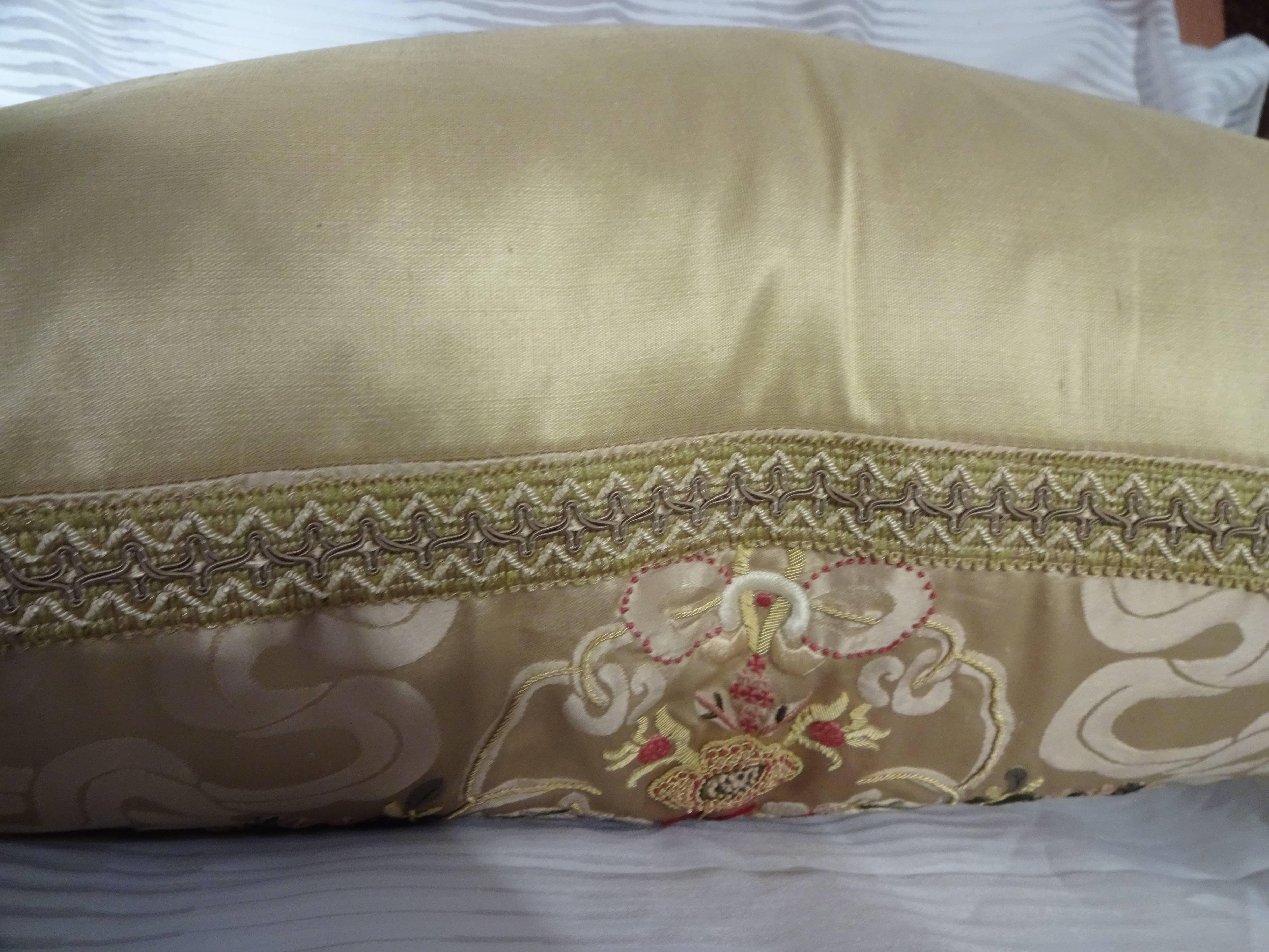 Magnificent Embroidered Pillows, Scalamandre Fabric In Excellent Condition In Palm Beach, FL