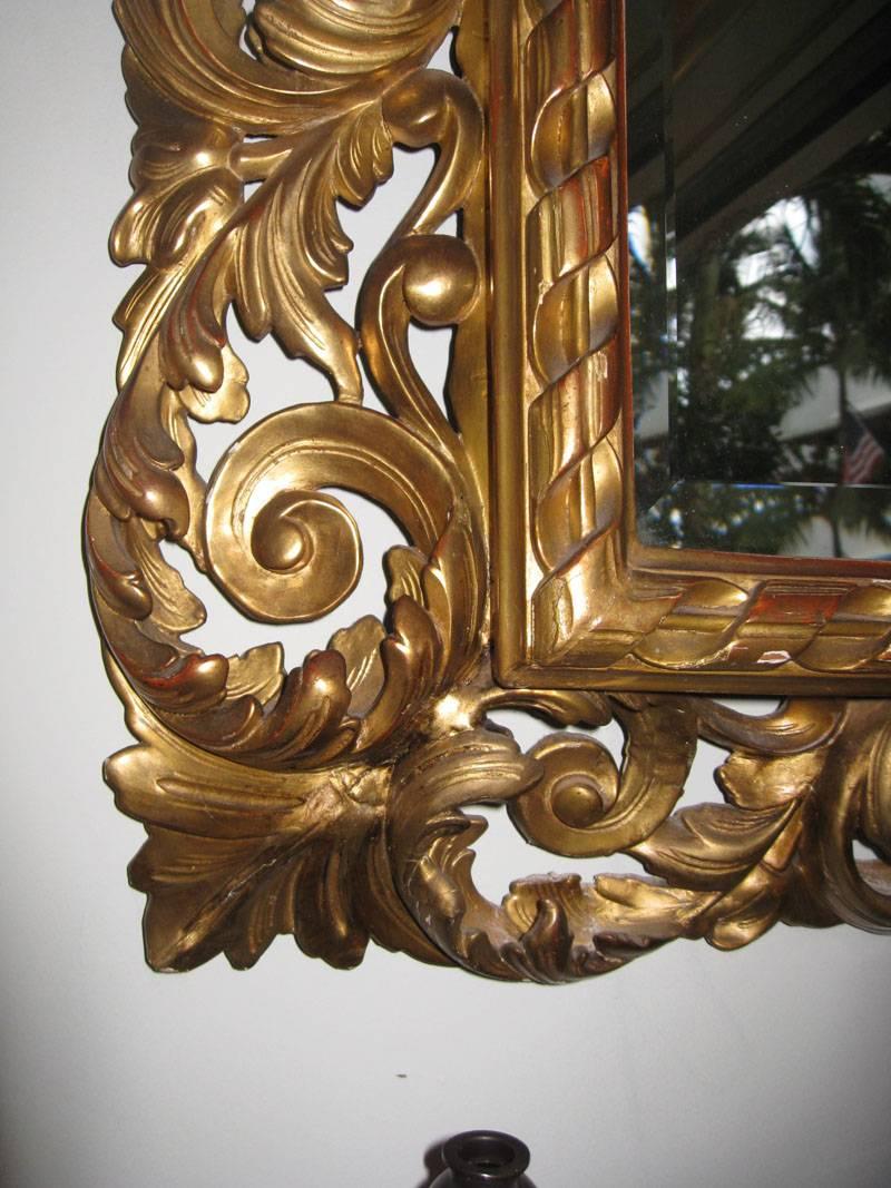 19th Century Carved Gilt Mirror, Napoleon III For Sale