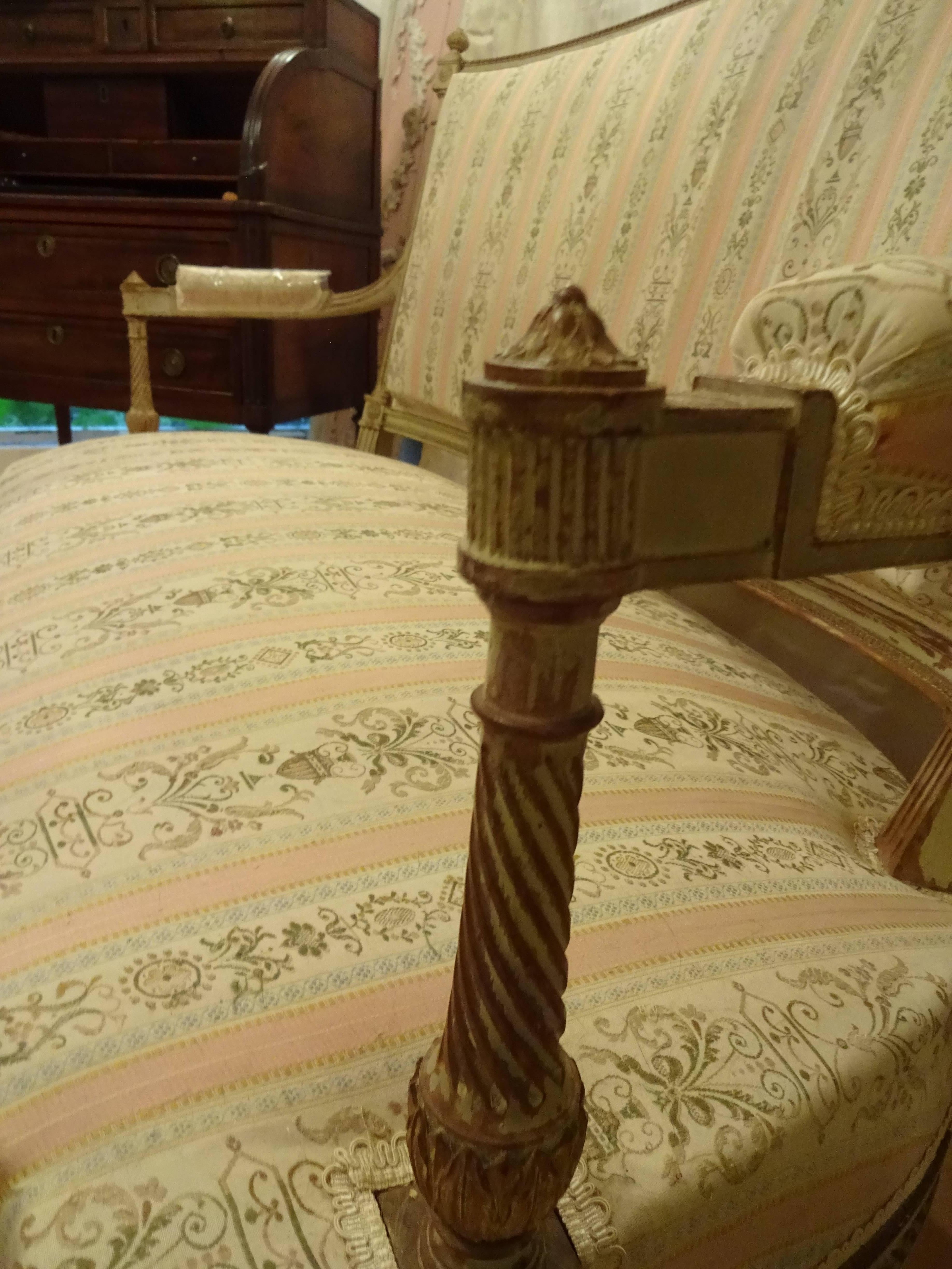 19th Century Settee Louis XVI Style, Loveseat For Sale
