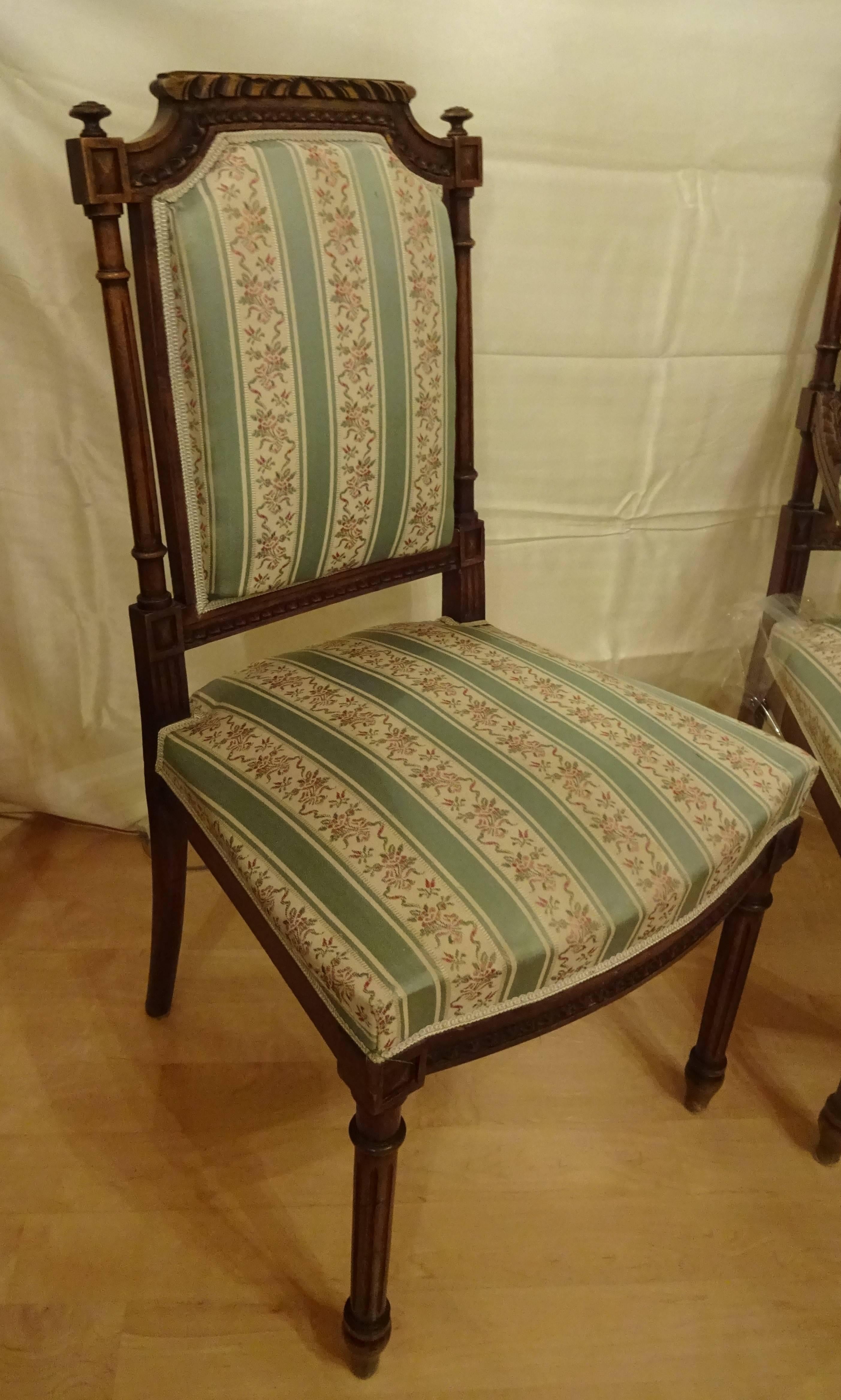 French Suite Wooden One Fauteuil and Two Chairs
