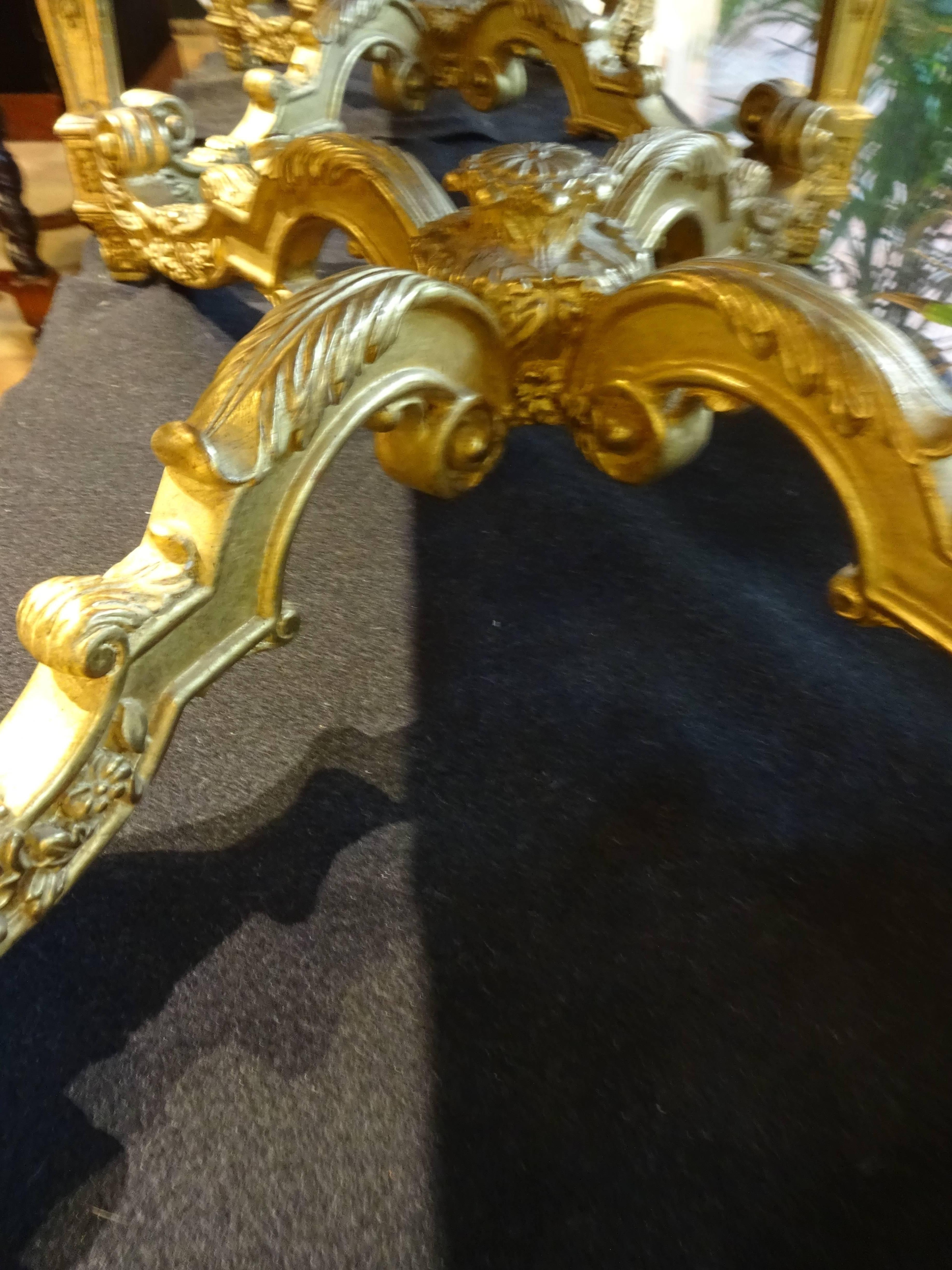 Louis XIV Style Carved Giltwood Bench For Sale 2