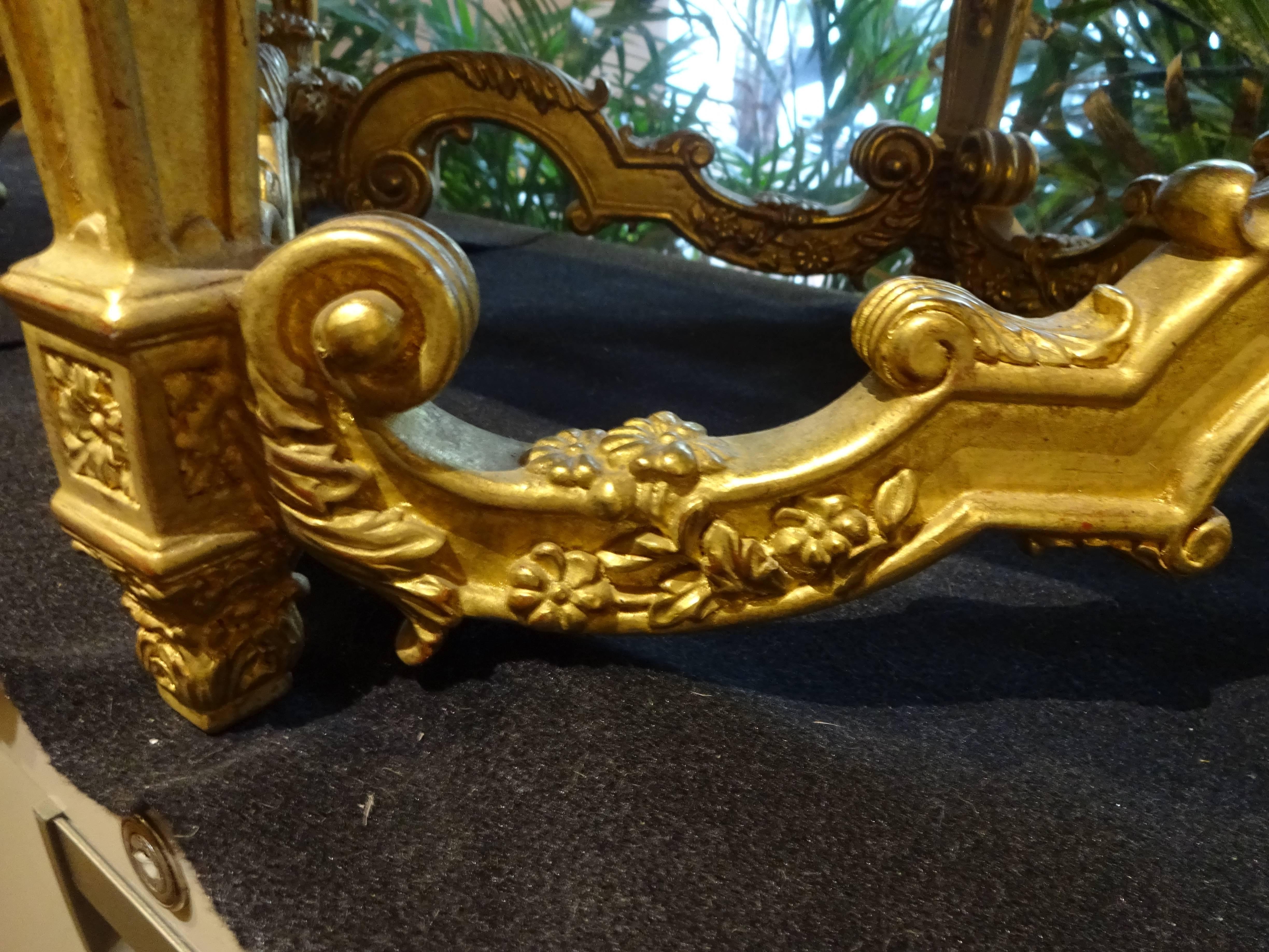 Beech Louis XIV Style Carved Giltwood Bench For Sale