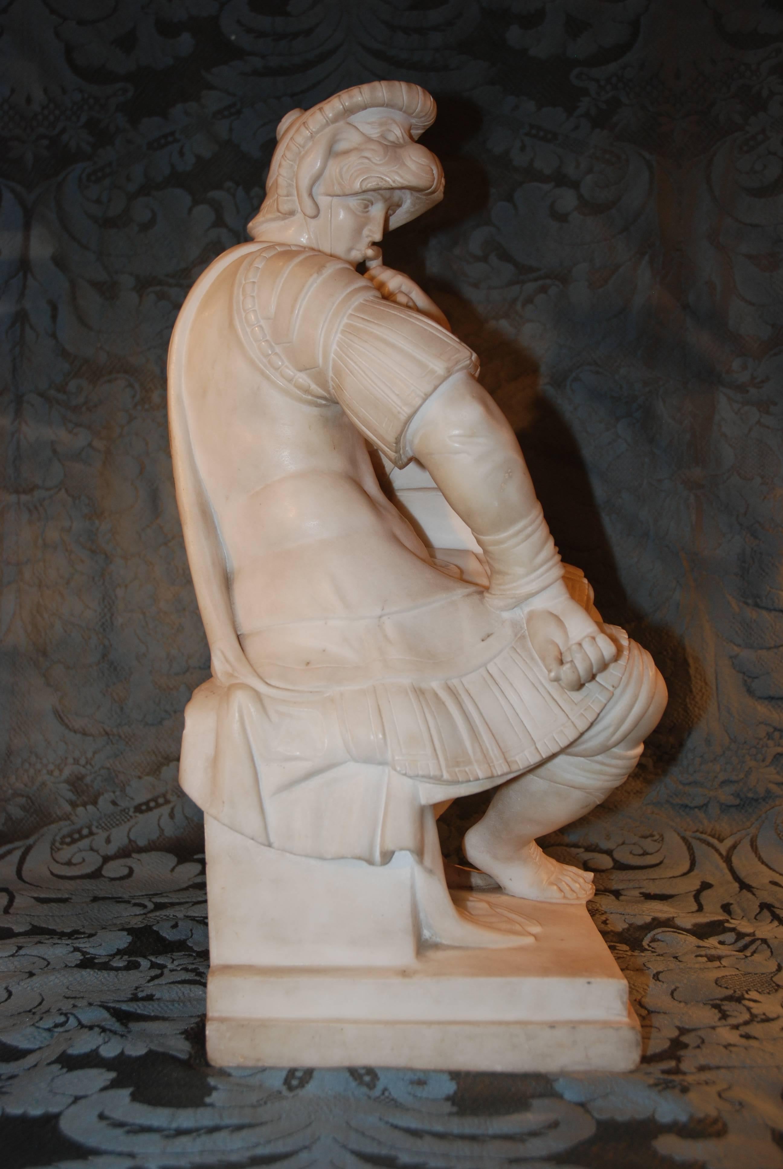 19th Century Marble Sculpture, Lorenzo de Medici For Sale