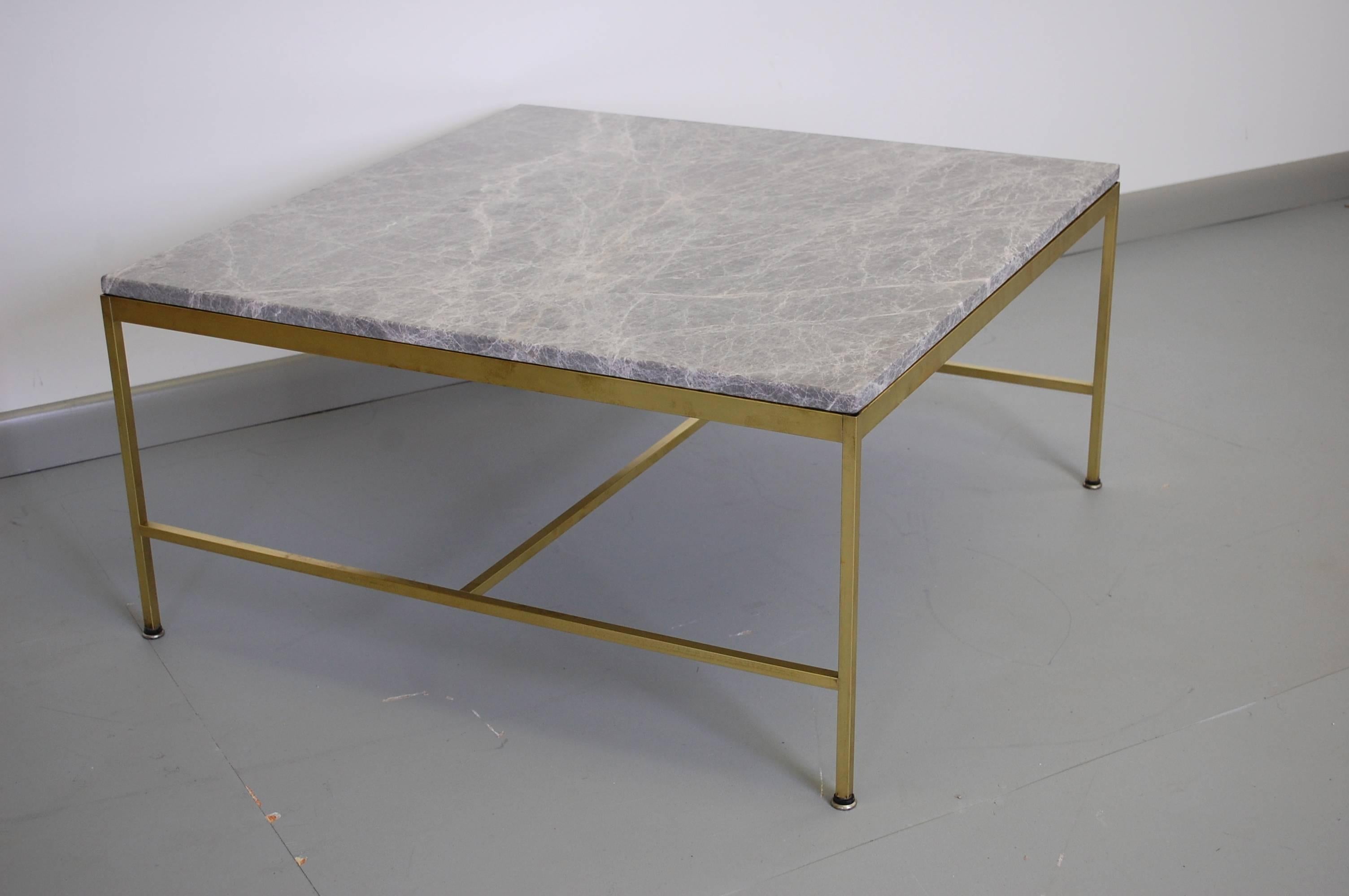 Mid-Century Modern Marble and Brass Coffee Table by Paul McCobb, 1950s
