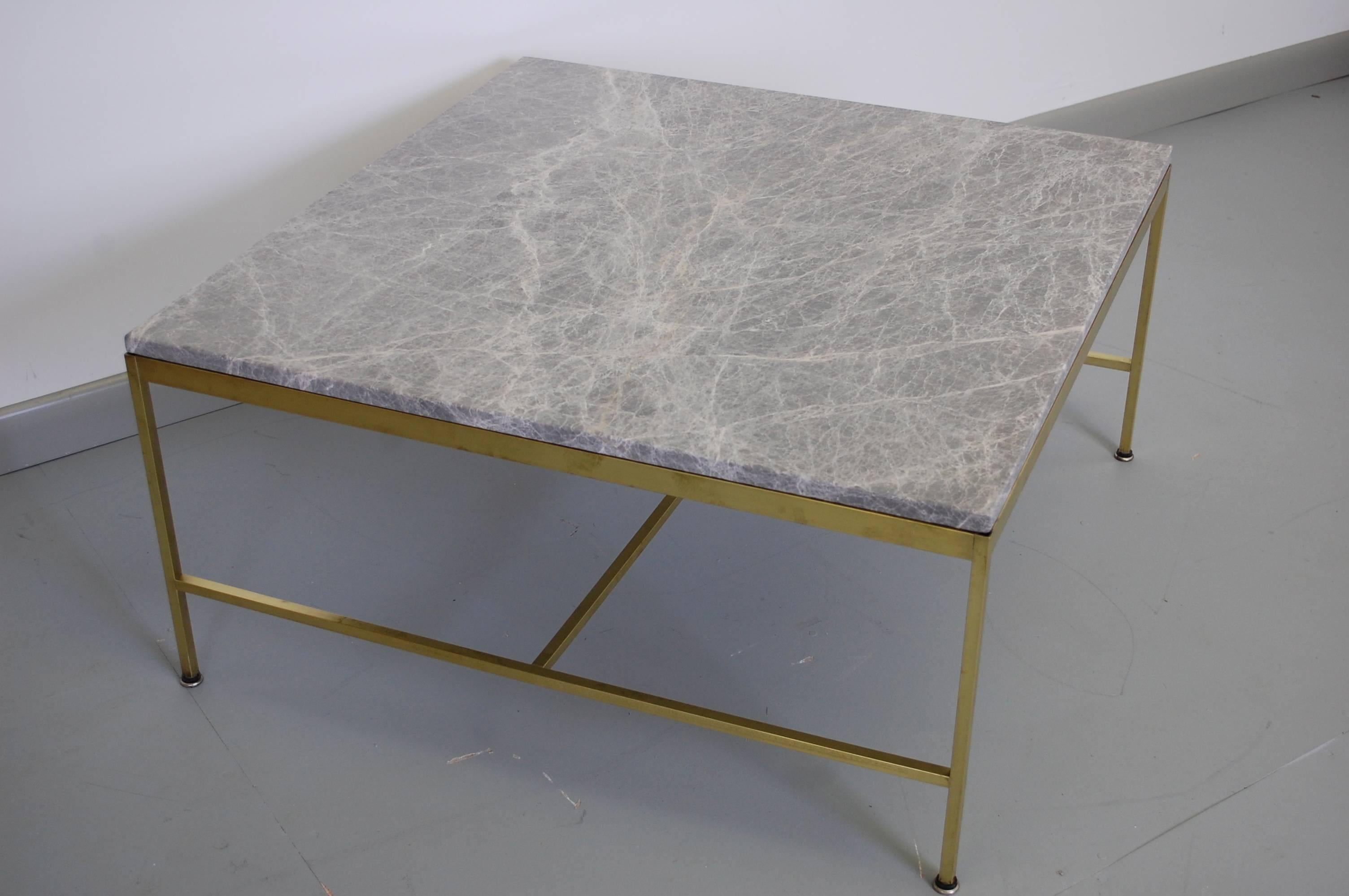 Marble and Brass Coffee Table by Paul McCobb, 1950s In Good Condition In Southampton, NJ