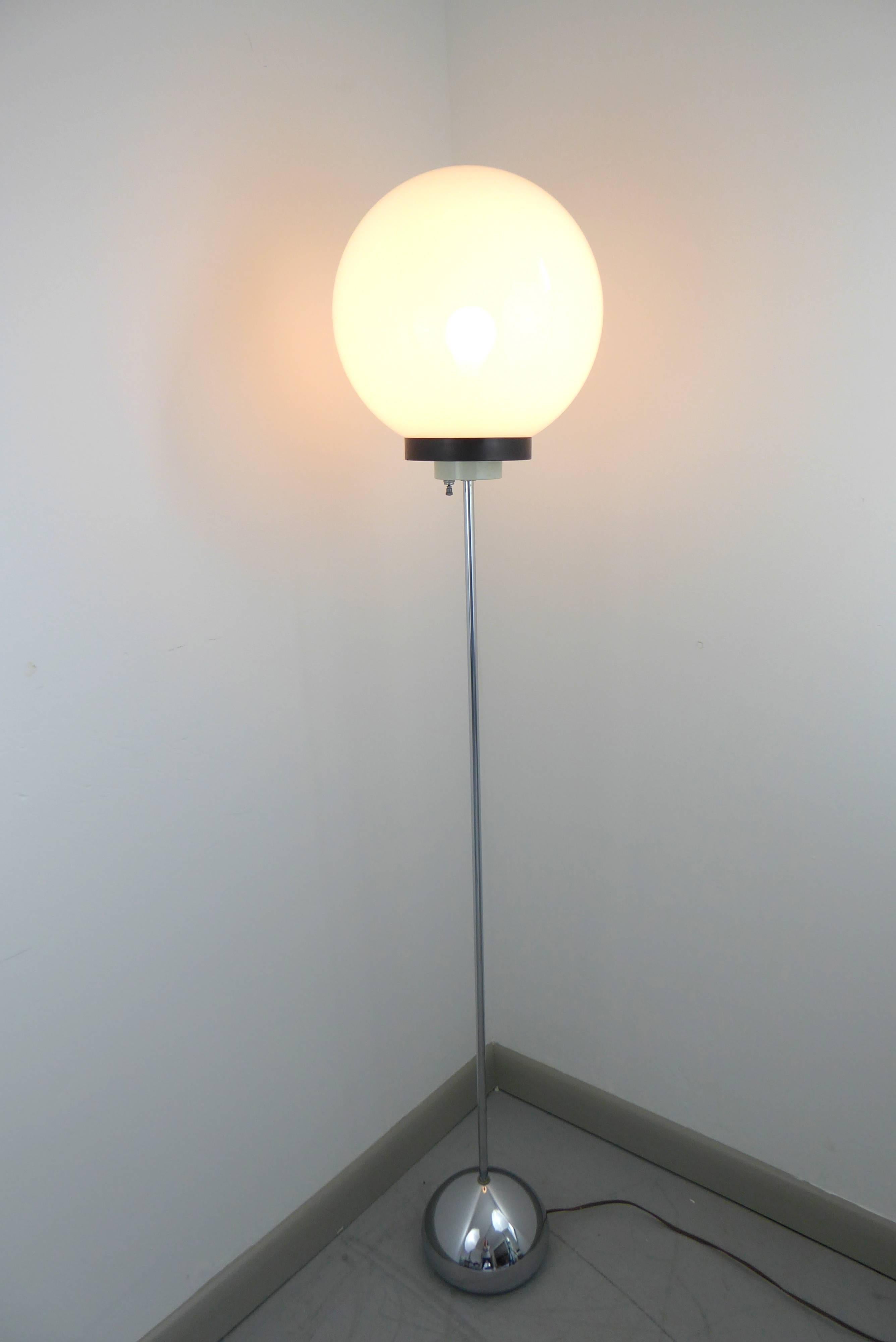 American Robert Sonneman Chrome Floor Lamp, 1960s