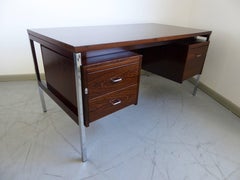Rare Brazilian Rosewood and Steel Desk by Moveis Cimo, 1960s