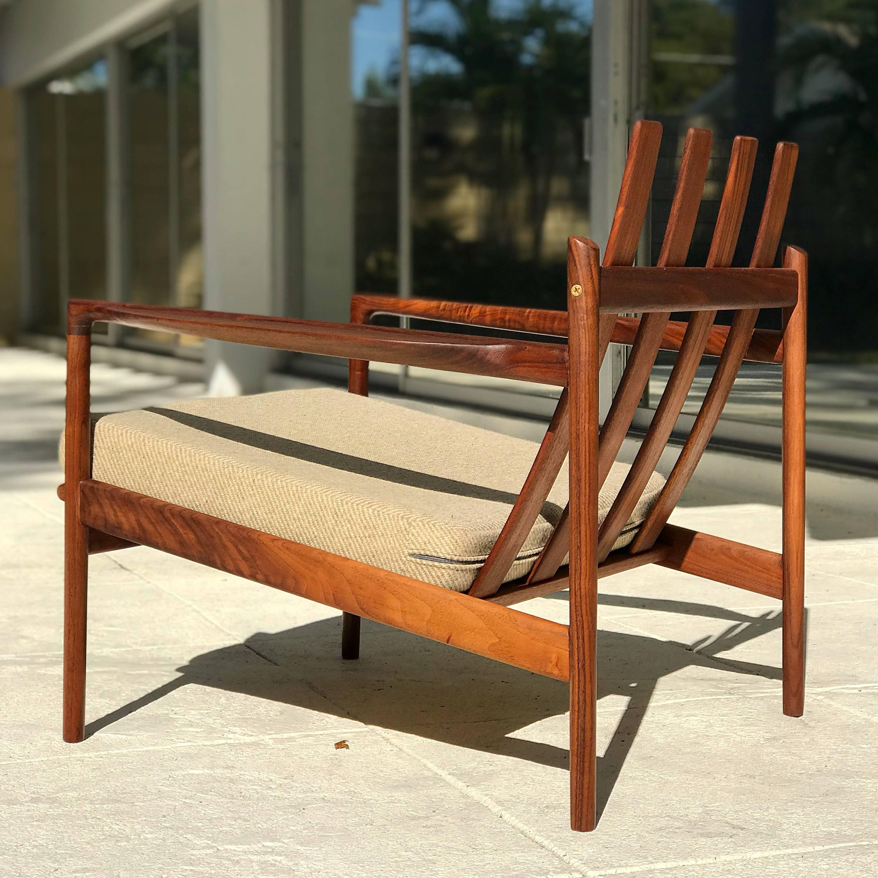 Early Danish Modern Lounge Chair in Teak by Ib Kofod Larsen for Selig: Restored  4