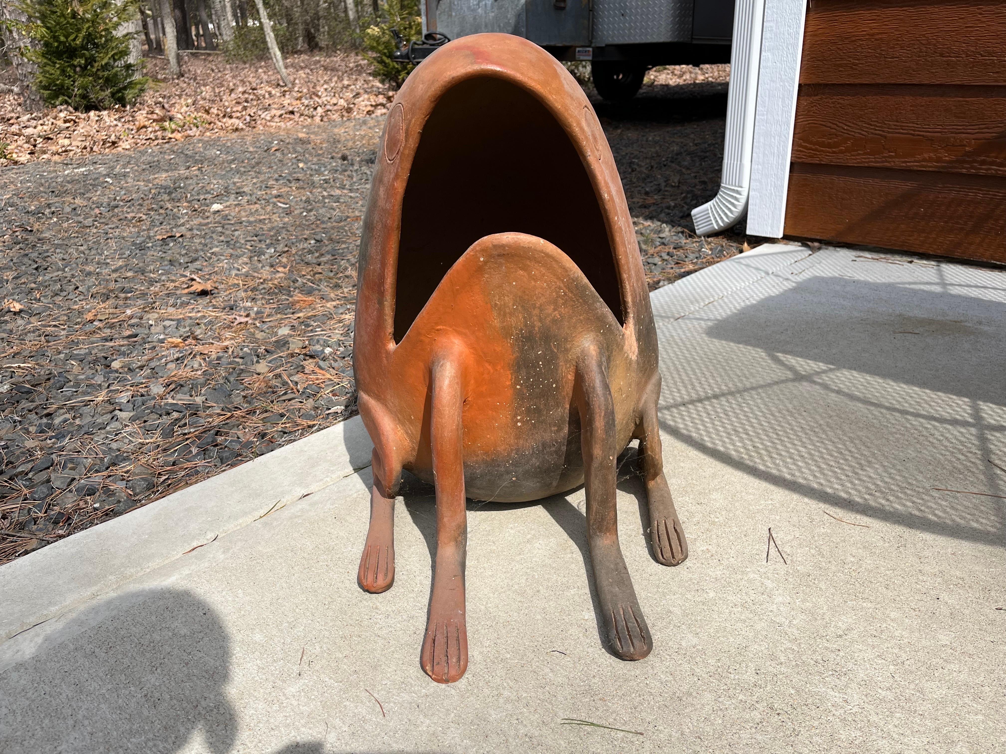 Monumental Ceramic Pottery Frog Planter in the Manner of Rex Goode 3