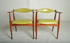 Pair of Hans Wegner CH-34 Armchairs for Carl Hansen & Son in Teak