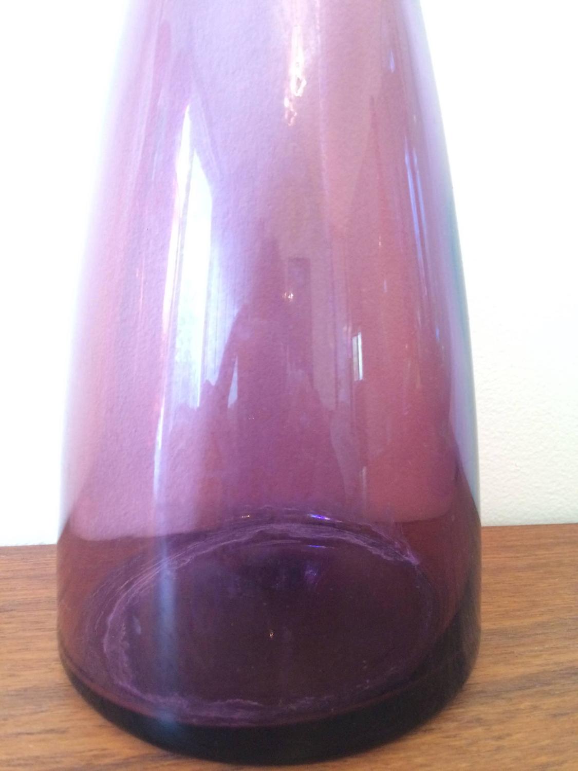 Midcentury Purple Blenko Vase with Plug For Sale at 1stdibs