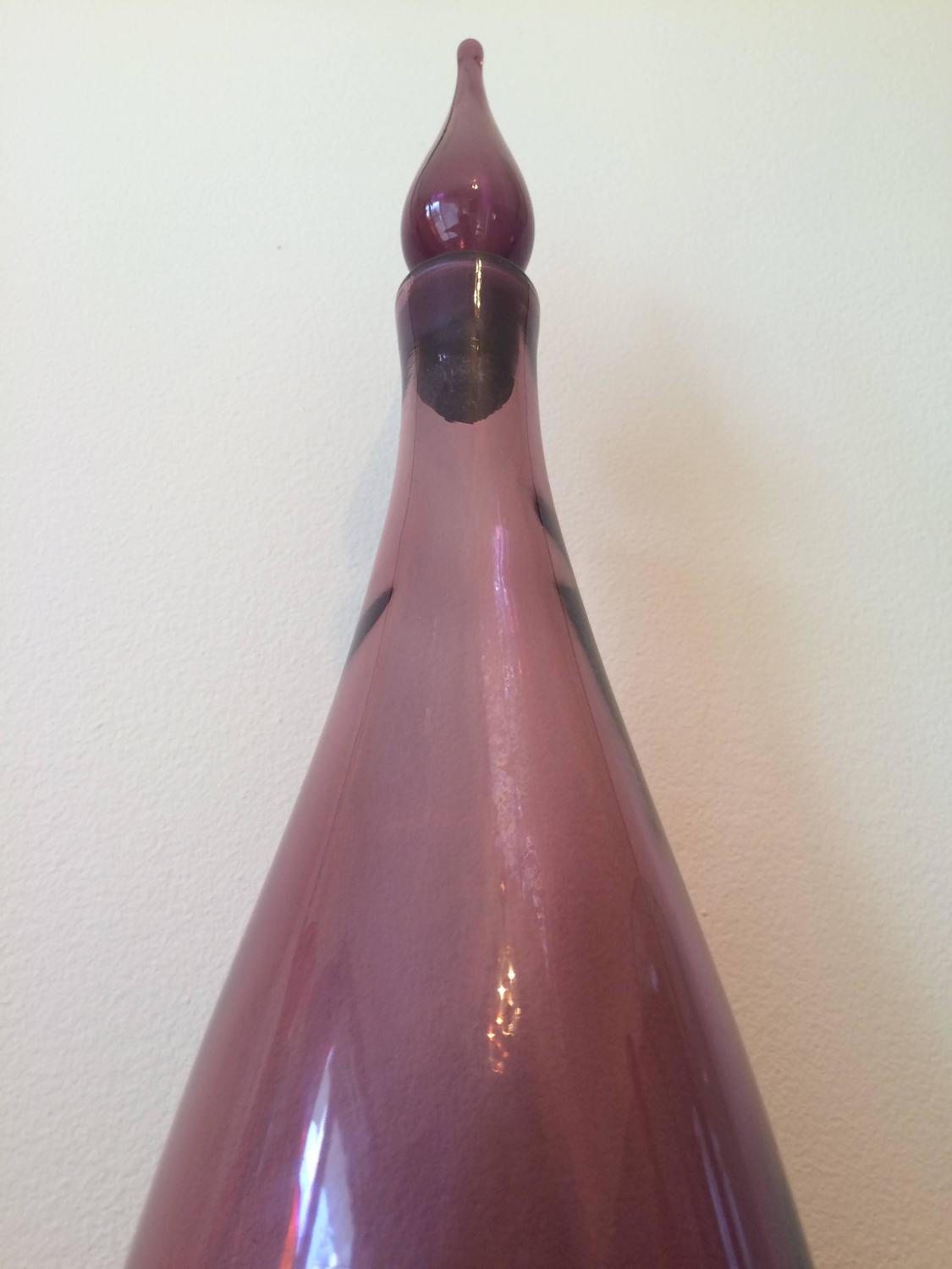 Midcentury Purple Blenko Vase with Plug For Sale at 1stdibs