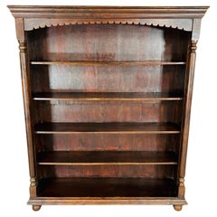 English Mahogany Open Bookcase with Cannonball Feet