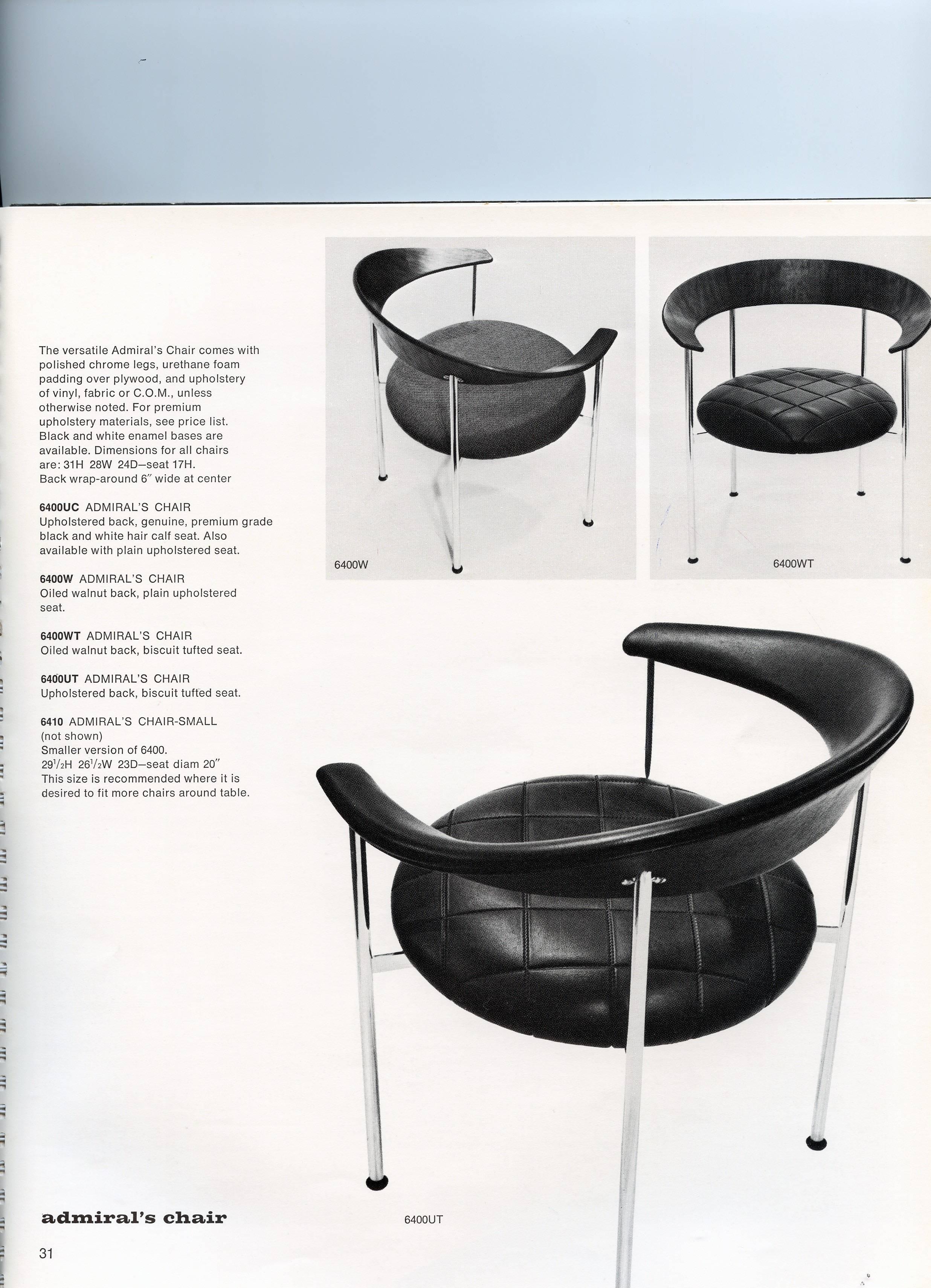 American Mid-Century 'Admiral' Dining Chairs by John Yellen I.V. Chair Corp ca 1960