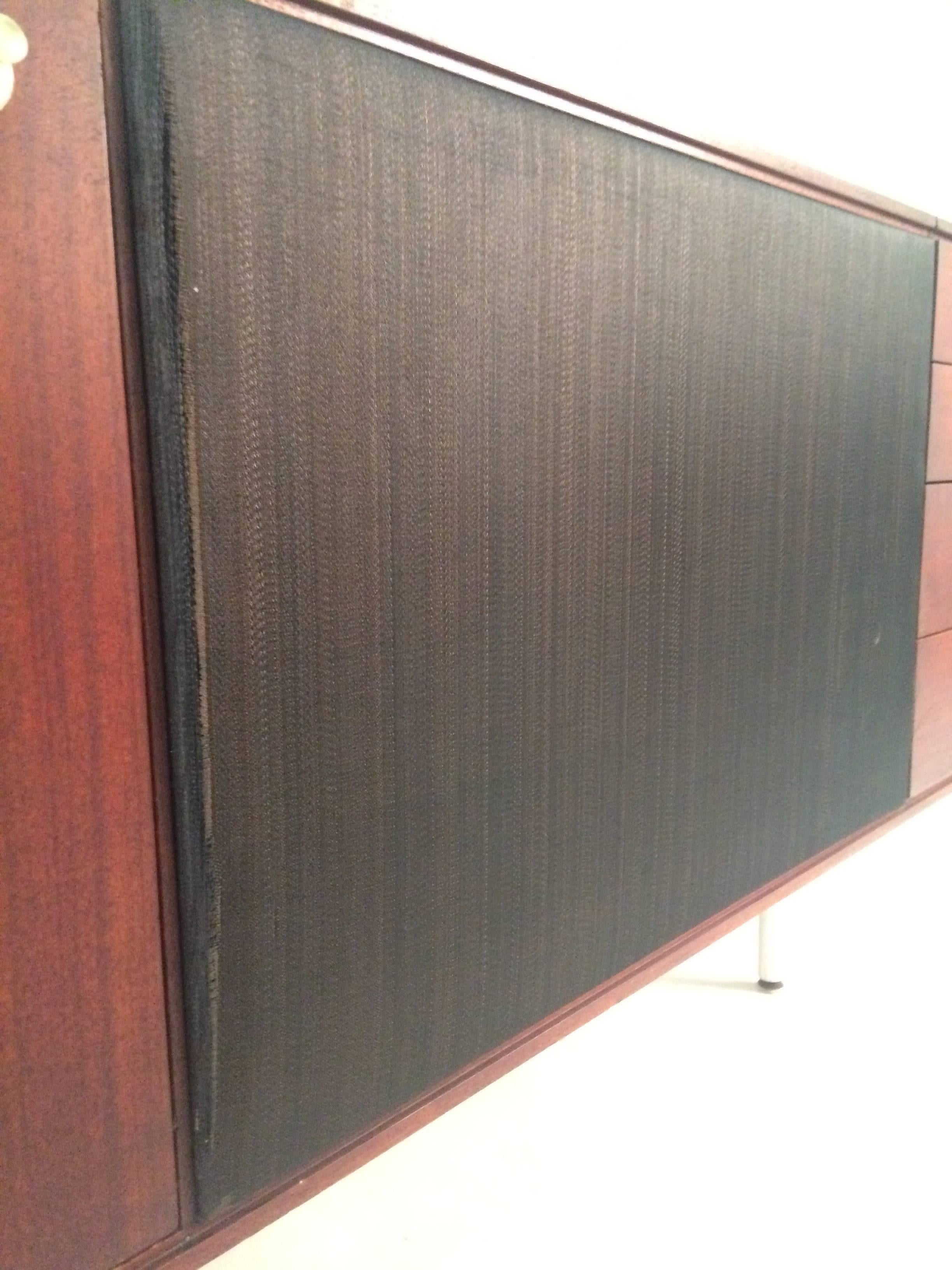 Mid-20th Century Mid-Century Custom Teak Audiophile Record-Stereo Cabinet after George Nelson