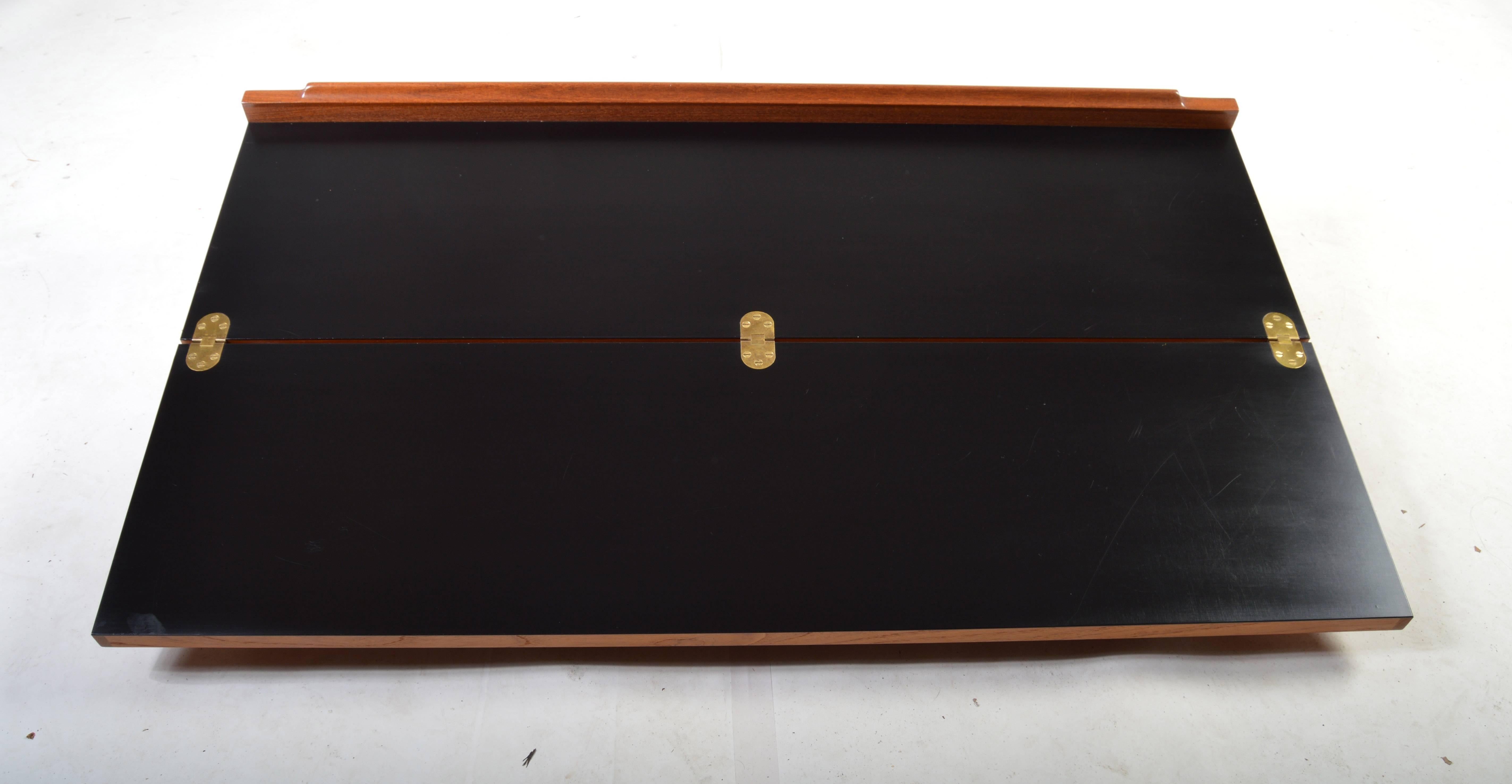 Scandinavian Modern Large Flip-Top Wall Hanging Desk by Arne Hovmand Olsen in Teak