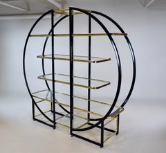 Große runde Etegere-Vitrine im Hollywood-Regency-Stil nach Milo Baughman