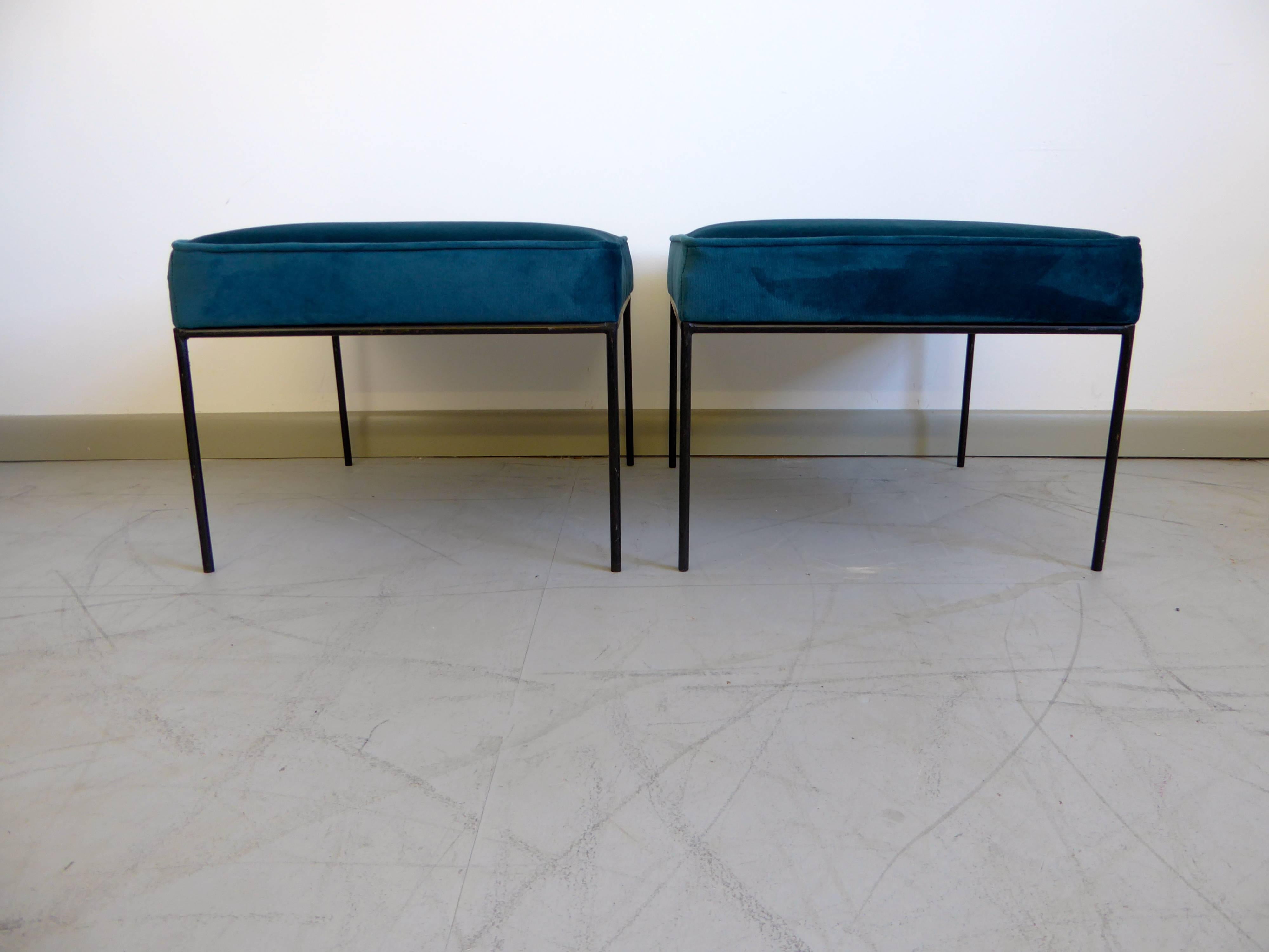 Paul McCobb Pair of Iron Stools, 1950s In Good Condition In Southampton, NJ