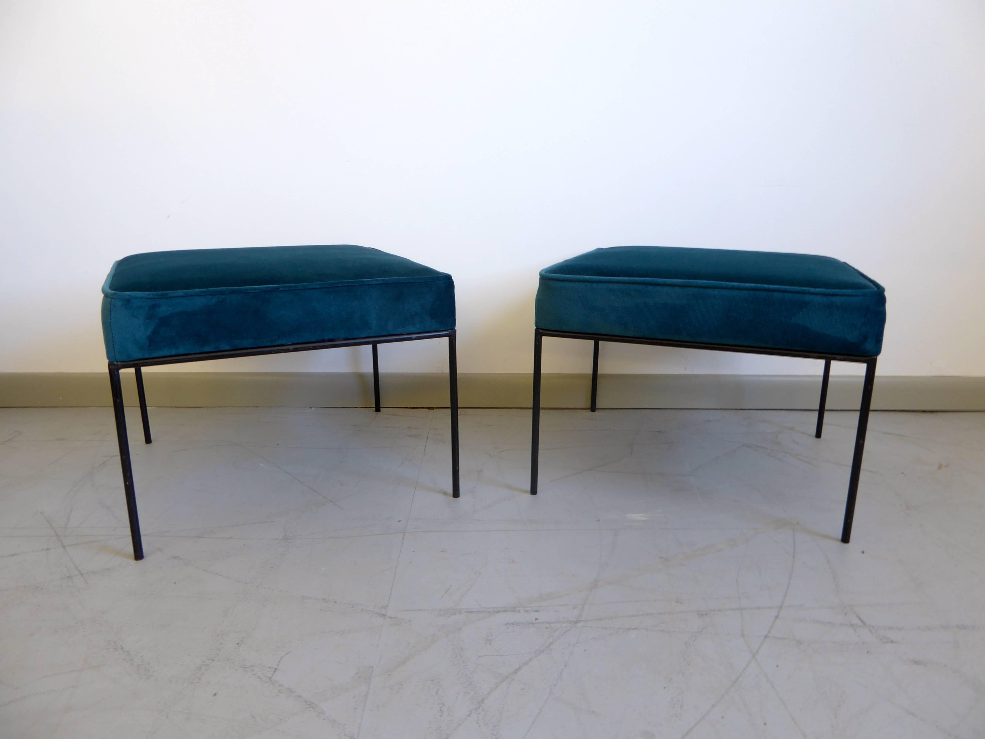 American Paul McCobb Pair of Iron Stools, 1950s