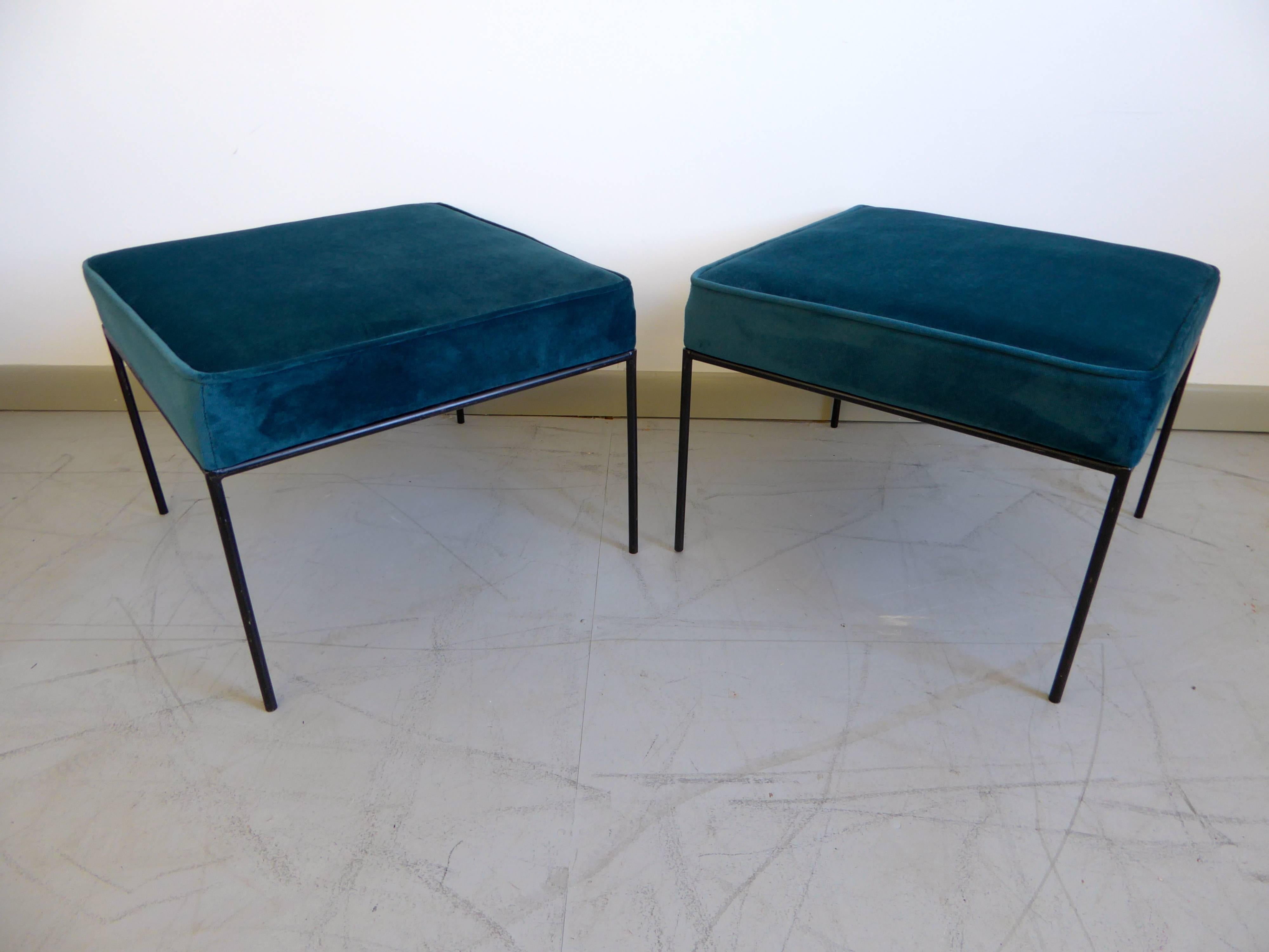 Mid-20th Century Paul McCobb Pair of Iron Stools, 1950s