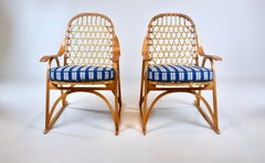 Vintage Snowshoe Arm Chairs by SnoCraft, Norway Maine