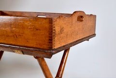 19th Century English Tiger Oak Butler's Tray Table