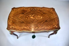 Early 20th Century French Louis XV Style Rosewood Marquetry Writing Table/Desk