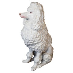 Mid 20th Century Handcrafted Ceramic Poodle Sculpture, Italy, 1960s