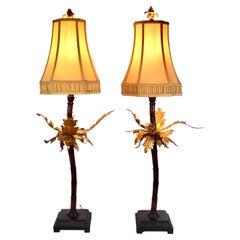 Lámparas de mesa vintage «Palm Tree» de Maitland Smith, doradas, de los años 90