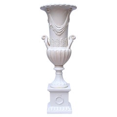Monumental Ardalt Impero Blanco Pedestal Vase, Romanesque Design, 1950's, Italy