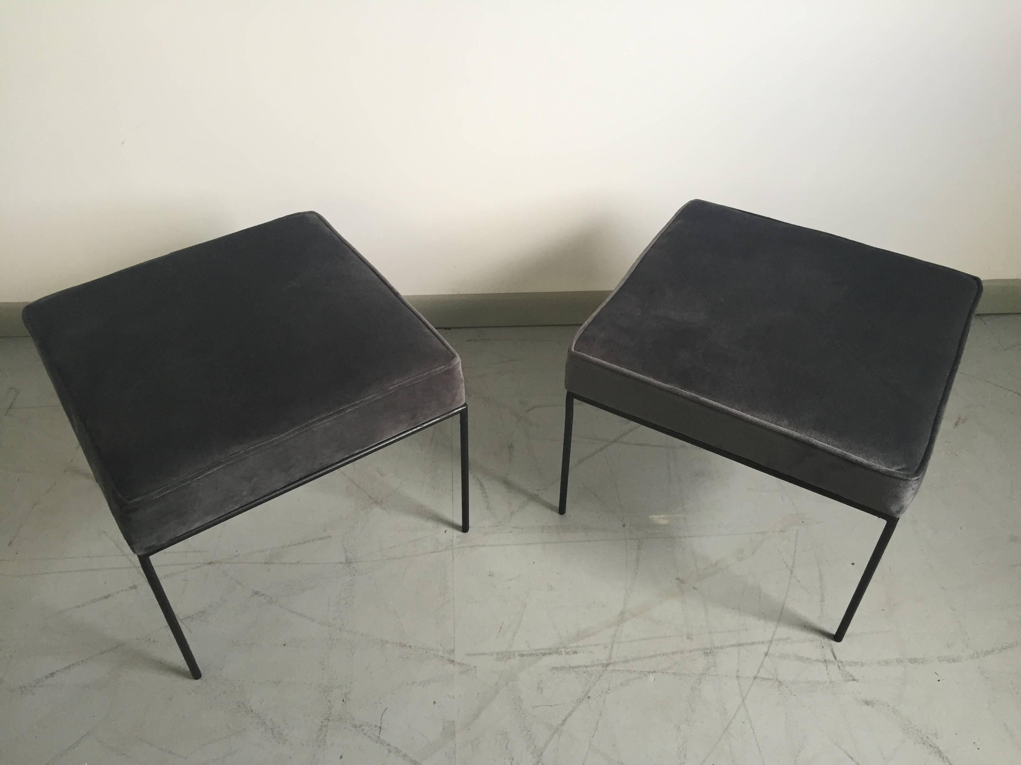 Paul McCobb Pair of Iron Stools, 1950s In Good Condition In Southampton, NJ