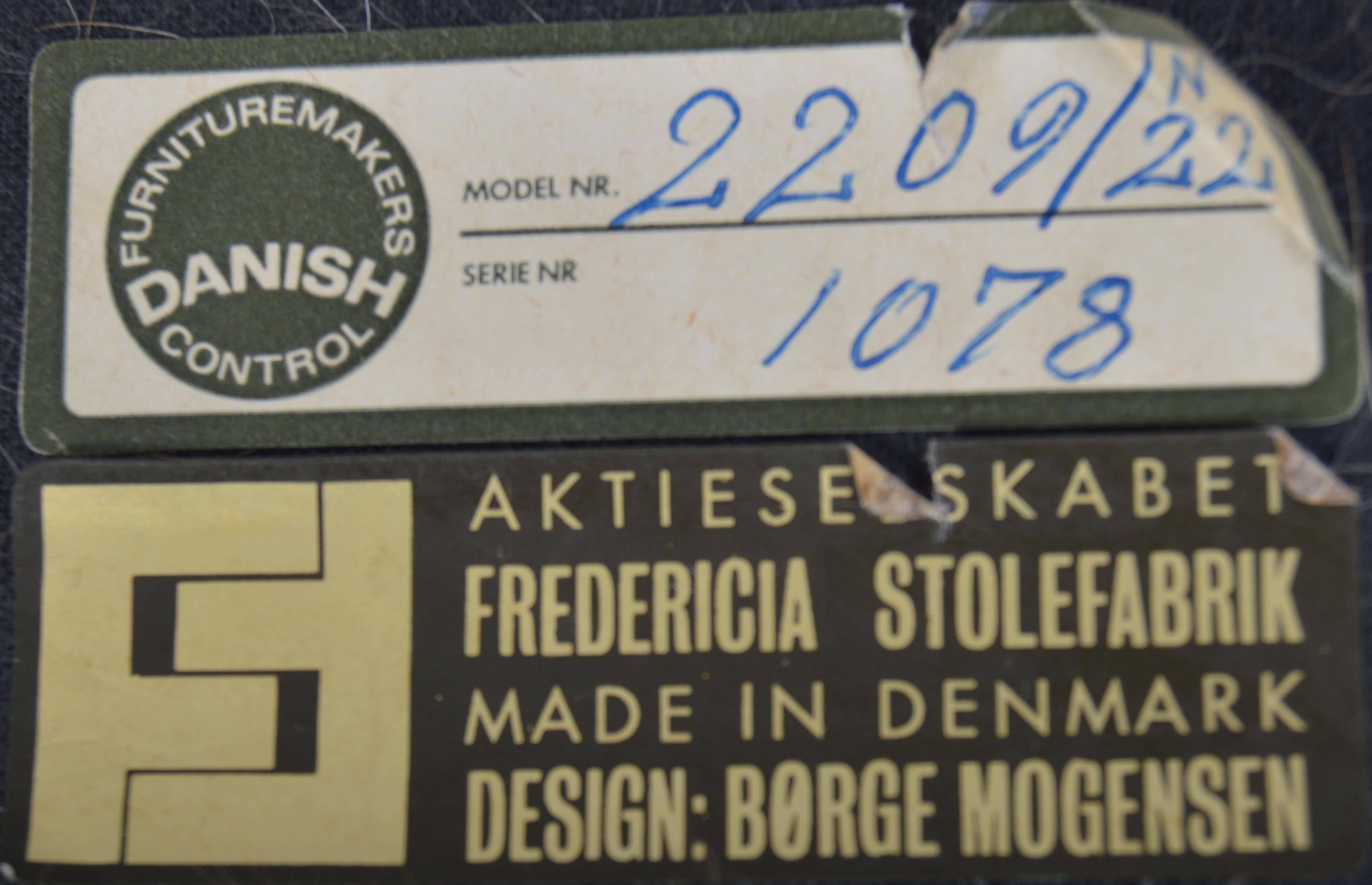 Børge Mogensen for Fredericia Danish Modern Sofa Model 2209 1978 Cognac Leather 2
