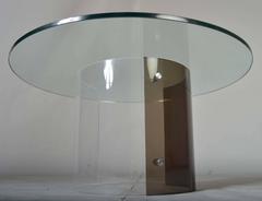 Mid-Century Cocktail Table with Chrome and Lucite Base Charles Hollis Jones