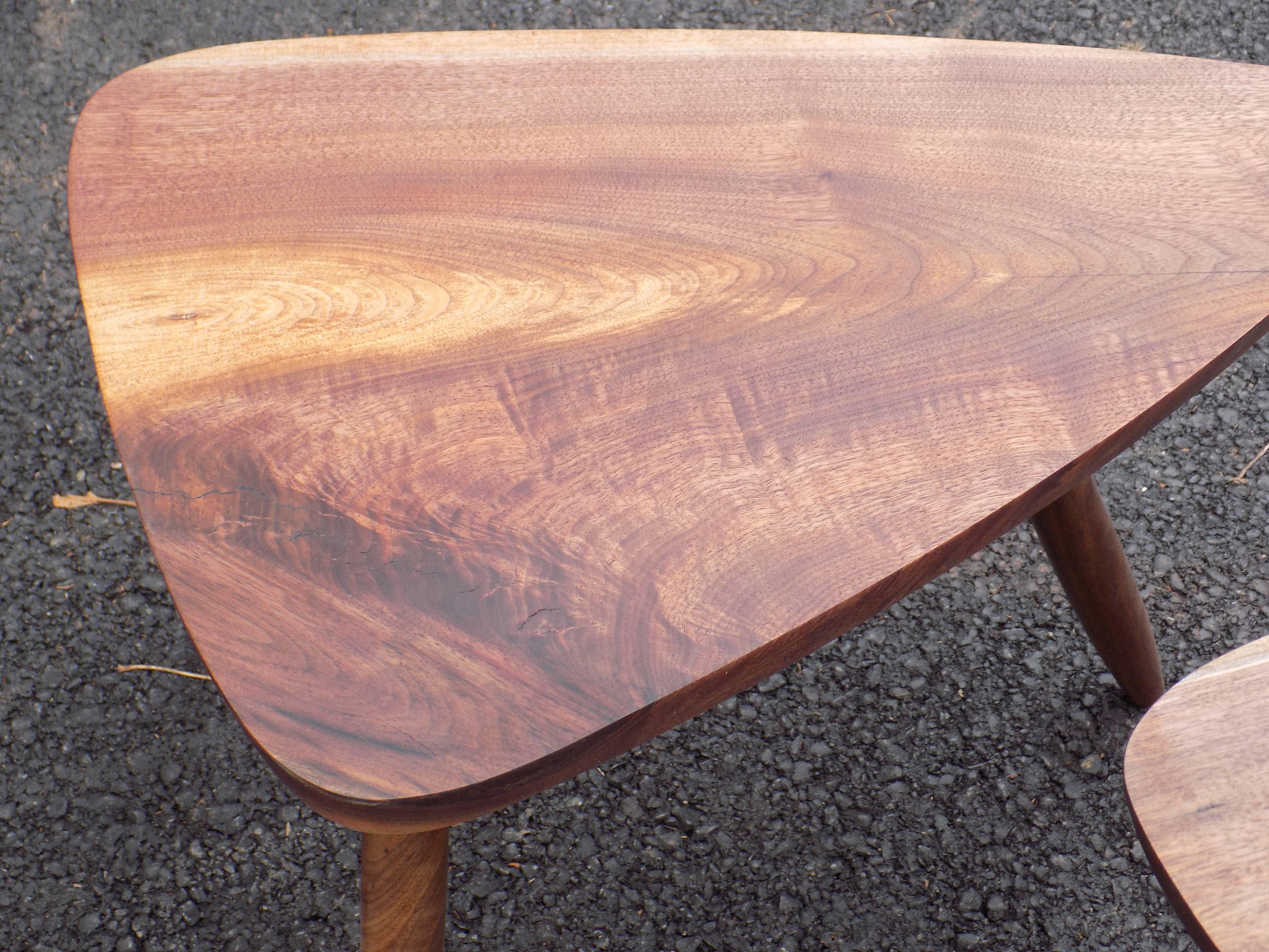 American Solid Walnut Side Tables in the Manner of Nakashima/Phillip Lloyd Powell