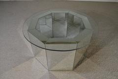 Hollywood Regency Mid-Century Mirror Base Cocktail Table-Gabriella Crespi Style