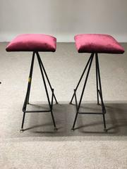 Extremely Rare and Early Handmade Pair of #11 Bar Stools by Adrian Pearsall
