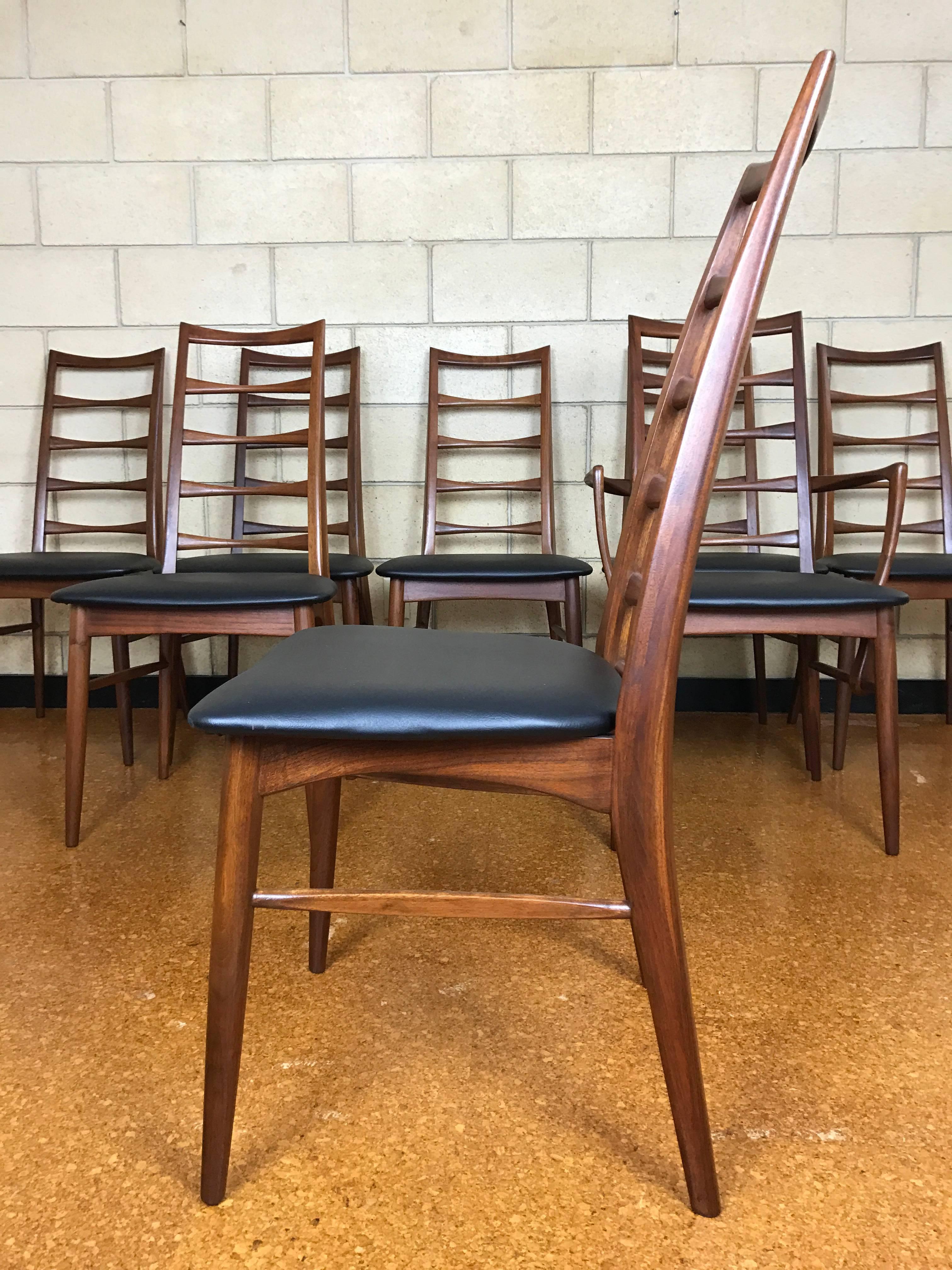 Eight Niels Koefoed for Koefoed Hornslet 'Liz' Ladder-Back Dining Chairs In Good Condition In Southampton, NJ