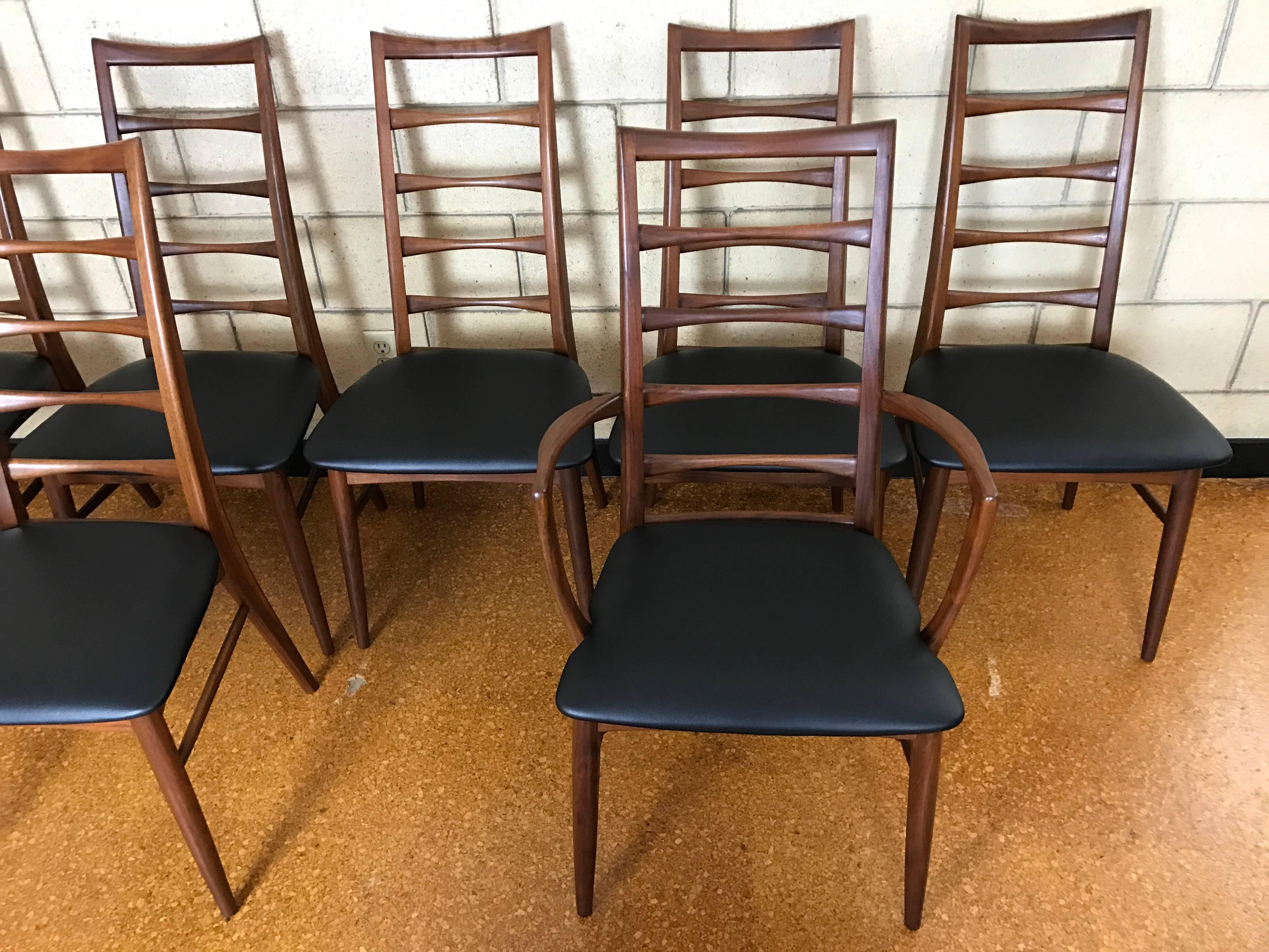 Eight Niels Koefoed for Koefoed Hornslet 'Liz' Ladder-Back Dining Chairs 1