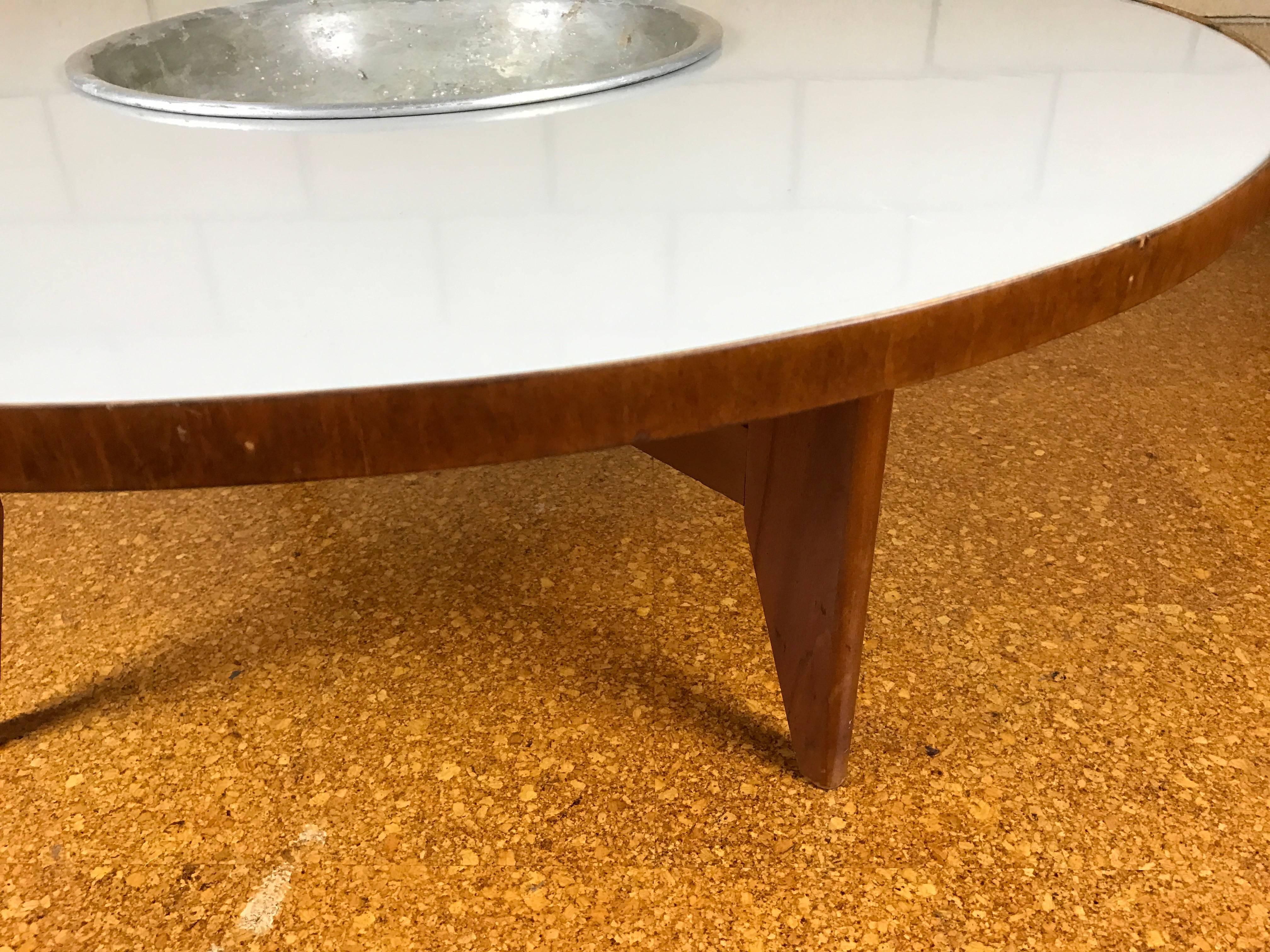 Mid-Century Modern Rare Early Transitional George Nelson Round Coffee Table with Planter