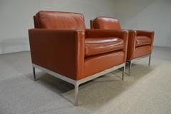 Nicos Zographos Soft Leather Club Lounge Chairs
