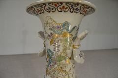 Monumental 19th Century Hand-Painted Chinese Pottery Vase Lamp